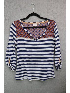 Postmark Anthropologie Mixed Print Striped Small Tunic-Boho